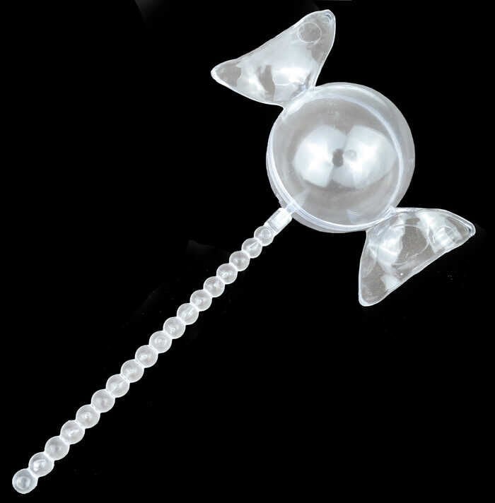 KUTU TOP ŞEKER ŞEKLİNDE ÇUBUKLU MİKA ŞEFFAF PK:20