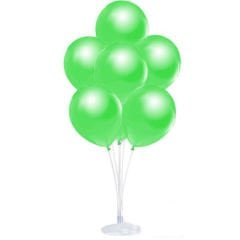 Balon Standı ve 10 Adet Sedefli Metalik Fıstık Yeşili Balon Seti