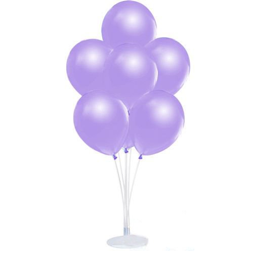 Balon Standı ve 10 Adet Sedefli Metalik Lila Balon Seti