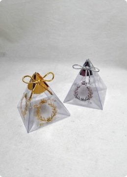 25 Li Baskılı Pramid Asetat Şeffaf Kutu