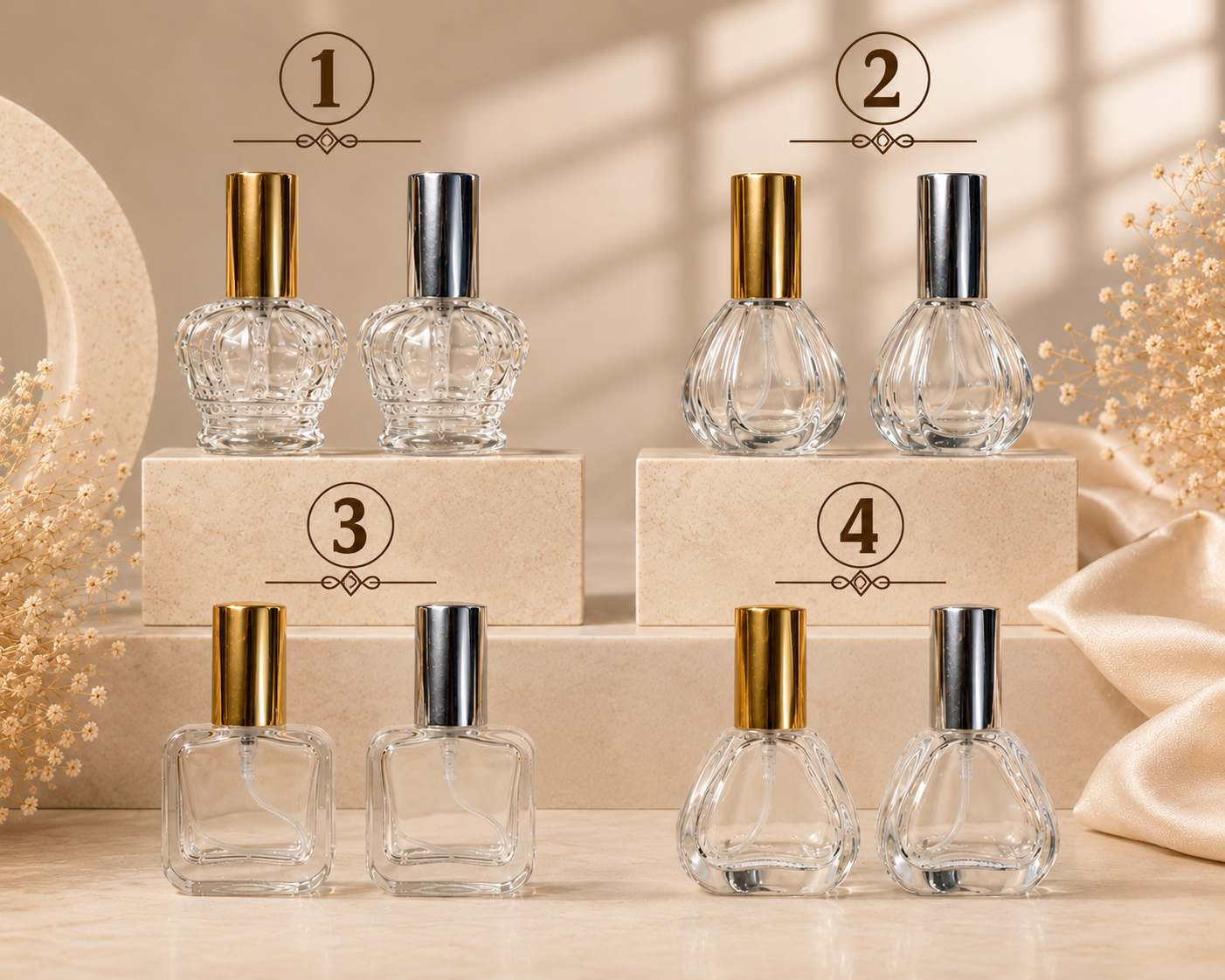 10 ml fısfıslı sprey cam şişe modelleri 4 model No:2 Altın