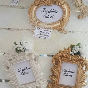 30 Adet Süslü Polyester Nikah şekeri çerçeve