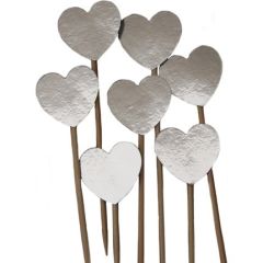 Gümüş Renk Kalp Şekilli Kürdan Süs 15 Adet