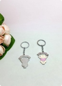 20 li Baby Shower Bebek Anahtarlık (Parlak Metal)