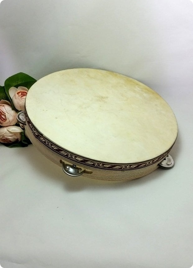 Ahşap Kenarları Desenli Tef / Def