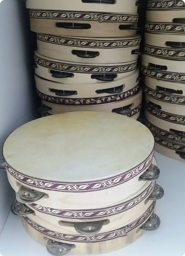 Ahşap Kenarları Desenli Tef / Def