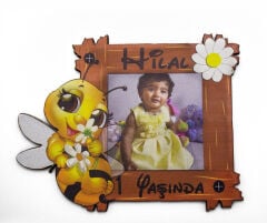 Uv Baskılı Arı Konseptli Ahşap Süs