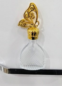12 li 3 boyutlu pvc kelebek Tepelikli Diva Yassı Cam Kolonya Şişesi 50 cc