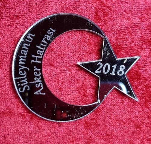 Bayrak simgeli pleksi ayna (5*4,5cm) ALTIN