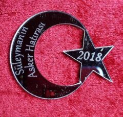 Bayrak simgeli pleksi ayna (5*4,5cm) ALTIN