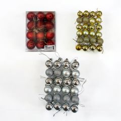 24 Lü 3 CM Cici Top Yılbaşı ağaç süsü