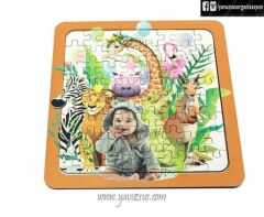 20 Cm Ahşap Resimli Safari Konseptli Yapboz STANDART