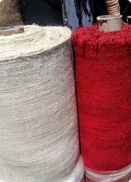 1 Mt Eninde Renkli Jüt / Çuval kumaşı Kırmızı - 1 Top 50 Mtl