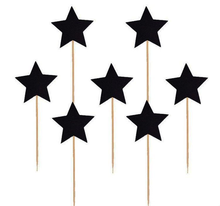 Siyah Renk Yıldız Şekilli Parti Kürdan Süs 15 Adet