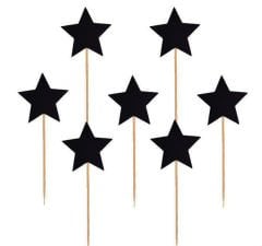 Siyah Renk Yıldız Şekilli Parti Kürdan Süs 15 Adet