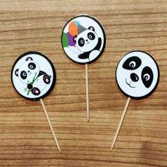 Sevimli Panda Temalı Parti Kürdan Süsü 20 Adet