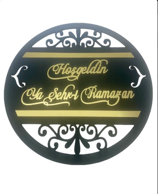 Ahşap Üzeri Pleksi Hoşgeldin Ramazan Kapı Süsü