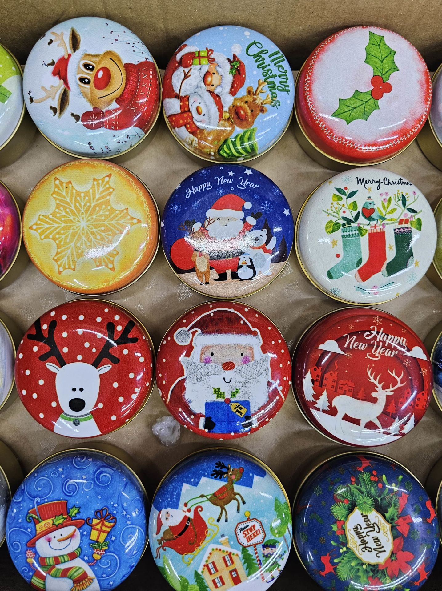 20 Li Yılbaşı Desenli Bombeli Metal Teneke Kutulu Kokulu Mum