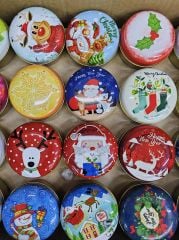 20 Li Yılbaşı Desenli Bombeli Metal Teneke Kutulu Kokulu Mum