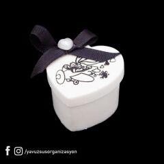 Baskılı Kutu Nikah Hediyeliği (20adet) (5x5x4cm) KALP
