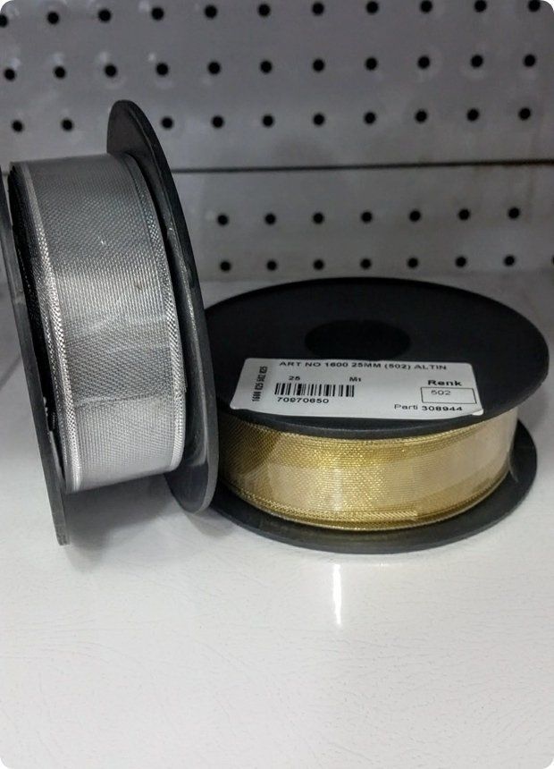 2,5 cm Şifon Organze Şerit Kurdela 25 Metre