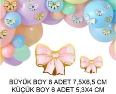 FİYONK DEKORATİF SÜS VARAKLI PEMBE SET:12 ADET