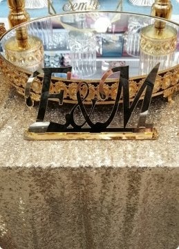 Masa Üstü Pleksi Ayna Harf İsimlik (Söz,Nişan,Nikah Masası)