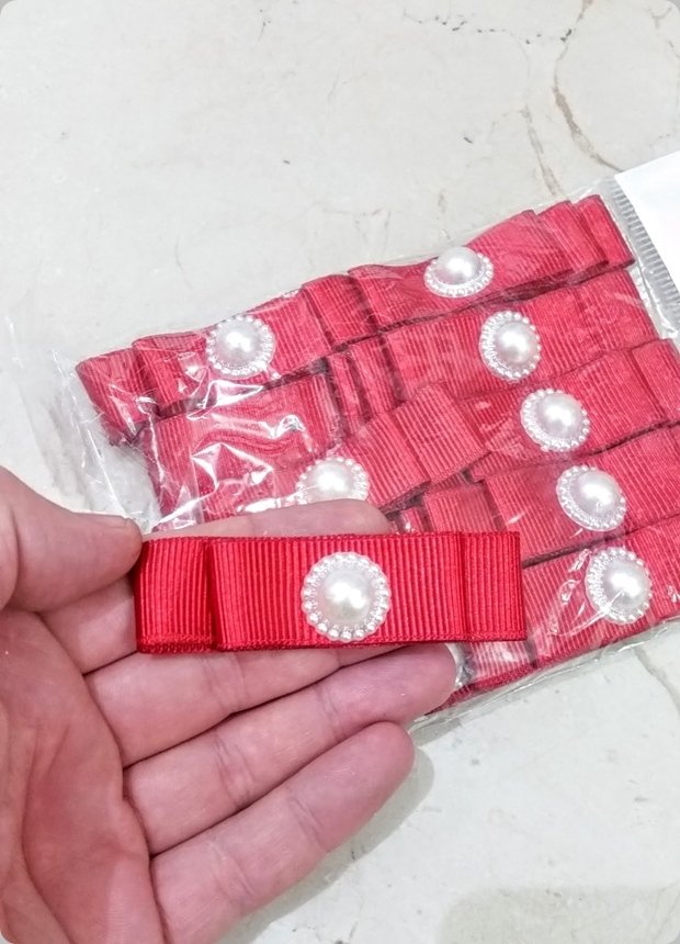 20 Li 2 Cm Hazır Süslü İncili Grogren Fiyonk