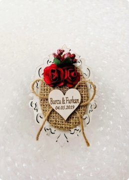 20 Li Ahşap desenli çiçekli söz,nişan,nikah şekeri