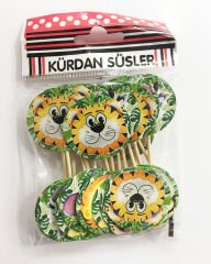 Safari Tema Konseptli Parti Kürdan Süsü 20 Adet