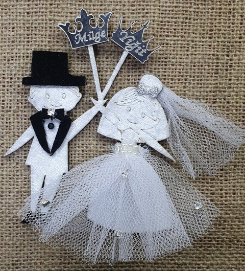 Kadife kaplı küçük mıknatıslı gelin damat(13*11)