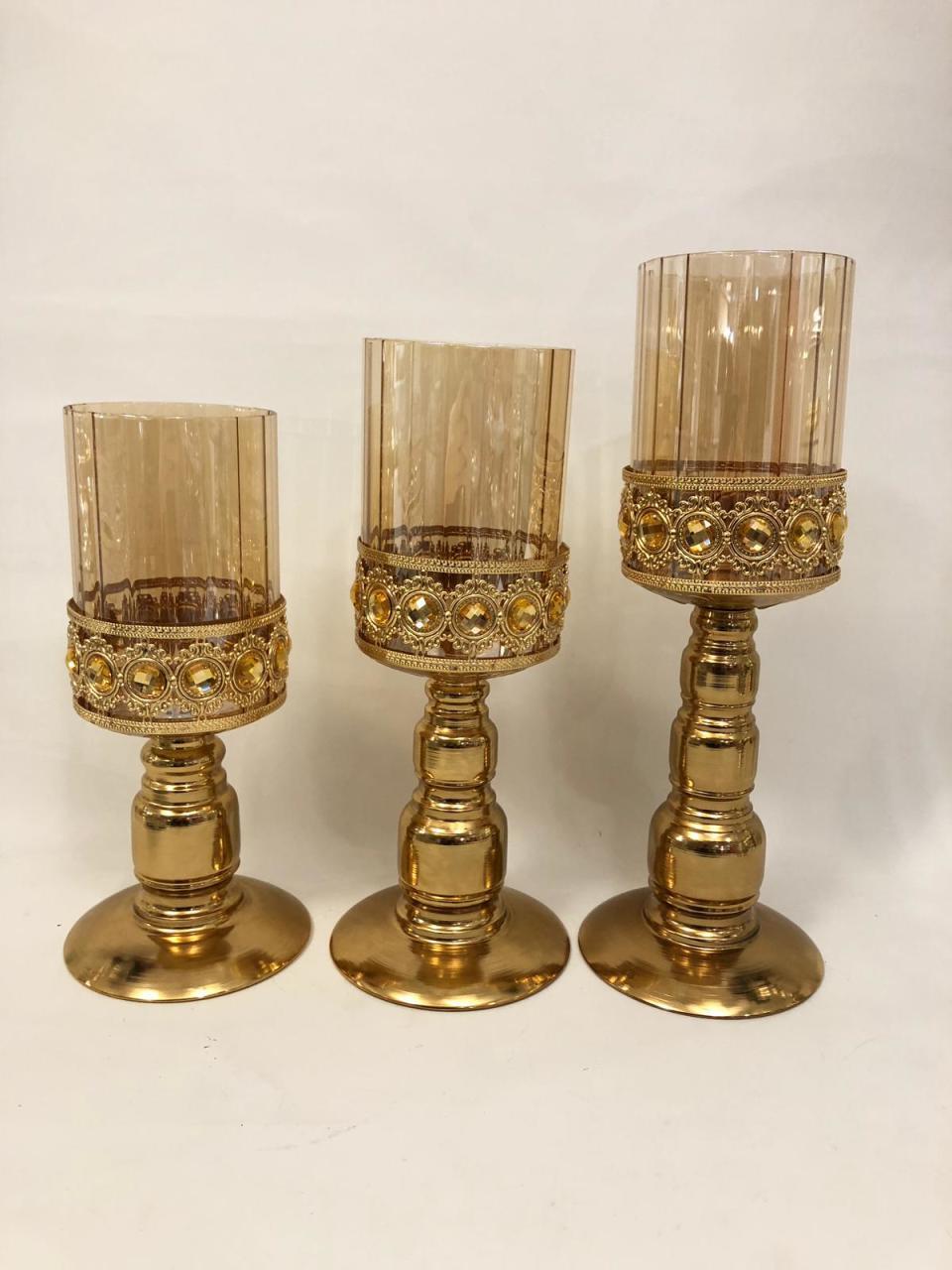 Taşlı 28cm şamdan