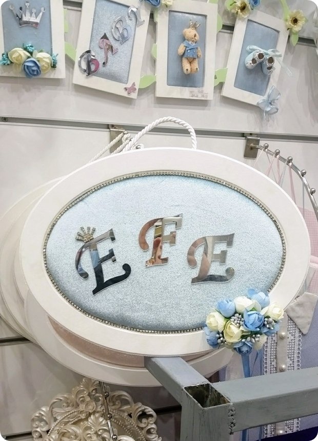 2 Boy Oval,Ahşap,Kadife Kumaşlı Kapı Süsü Fon Süzsüz