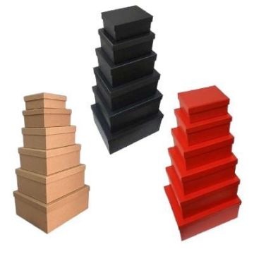 6 lı Dikdötgen Hediyelik Kutu KIRMIZI