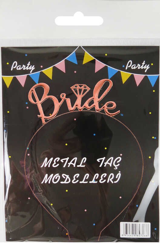 TAÇ METAL BRIDE PIRLANTALI ROSE GOLD PK:1 KL:250