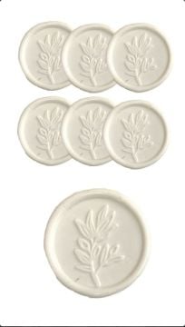 Beyaz Mum Mühür Süsleme Zeytin Dalı