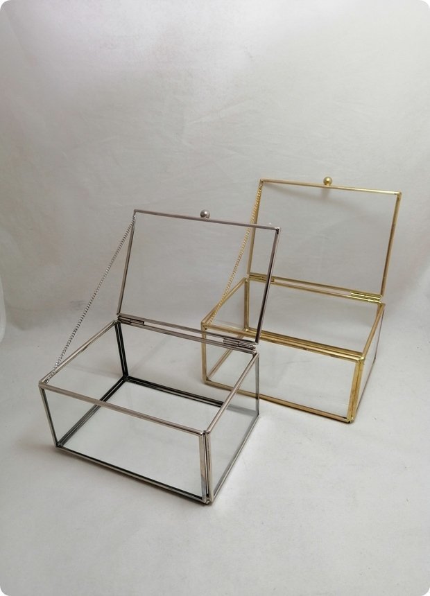 15*10*7cm Metal Kenarlı Kapaklı Küçük dikdörtgen kutu GUMUS