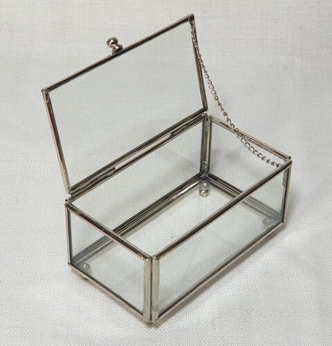 15*10*7cm Metal Kenarlı Kapaklı Küçük dikdörtgen kutu GUMUS