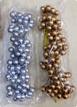 100 lü Top çiçek süs (gold,gümüş,kırmızı)