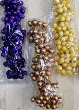 100 lü Top çiçek süs (gold,gümüş,kırmızı)