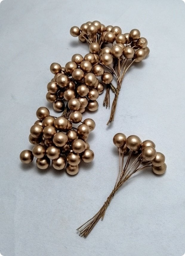 100 lü Top çiçek süs (gold,gümüş,kırmızı)