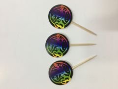 Gökkuşağı Renkli Happy Birthday Parti Kürdan Süsü 20 Adet