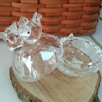 Cam kuşlu kristal kapaklı kutu