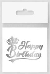 DÖVME HAPPY BIRTHDAY KRALİÇE TAÇLI VARAKLI GÜMÜŞ
