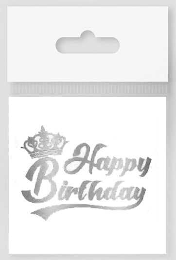 DÖVME HAPPY BIRTHDAY KRALİÇE TAÇLI VARAKLI GÜMÜŞ