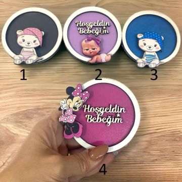Ahşap Figürlü  Mıknatıslı Renkli Hediyelik ISIMLI