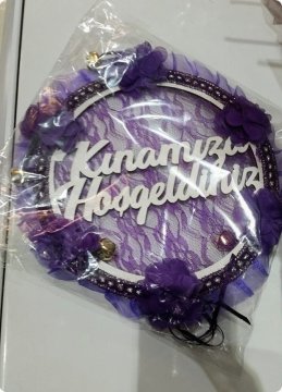 Kınamıza Hoşgeldiniz Dantelli Zilli Tef KIRMIZI