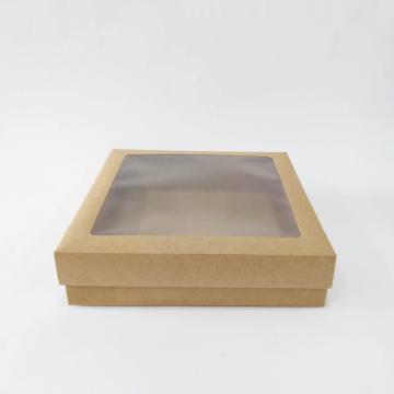 20x20x5 cm Asetat Pencereli Kraft Karton Kutu
