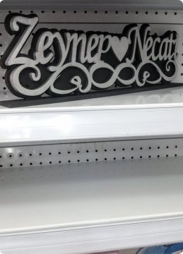 Ahşap Boyalı Mdf Kabartmalı İsimlik