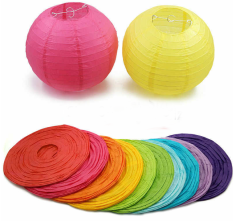 Fuşya Renk Kağıt Süs Japon Fener Dekorasyon Asma Süs 25 Cm